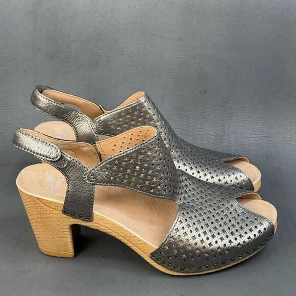 Dansko Teagan Gunmetal sandals shoes womens size 8.5 (39) - Picture 2 of 9